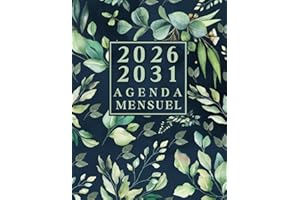 Agenda Mensuel 2026-2031 six ans: Planificateur 72 Mois, Du 1 janvier 2026 jusqu'a le 31 Décember 2031,|Théme: fleurs simples