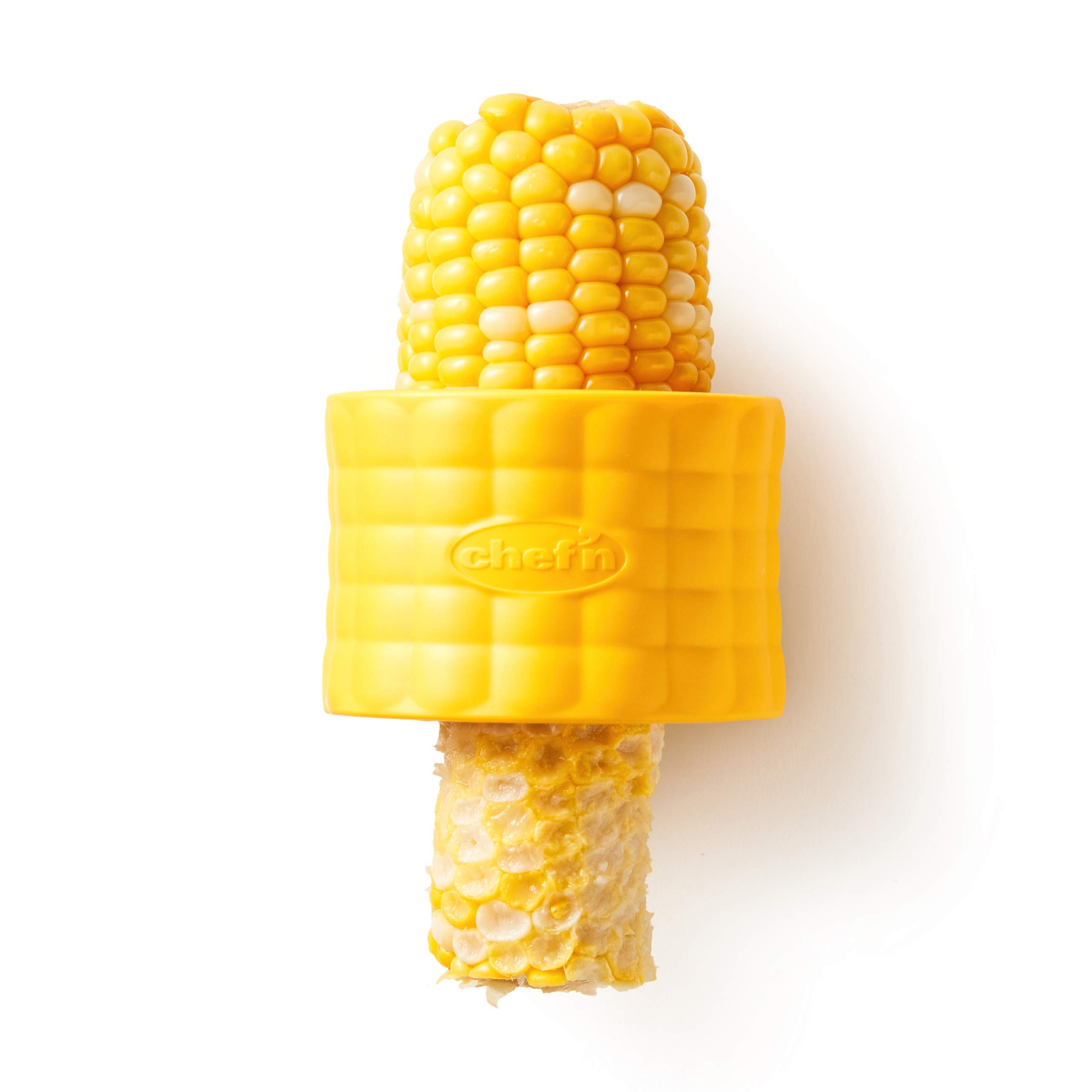 Chef'n Cob Corn Stripper, Sweetcorn Kernel Remover Tool, Yellow, 7 x 5 cm