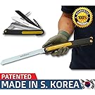 Pruning Folding Camping Saw is a Survival Heavy Duty Saw for Trim Rose Tree, Wood PVC Glass Bottles Tile a Universal Multi-Blades Work as Hacksaw Bow Rip Chain Handsaws & Foldable Knife Sharpener