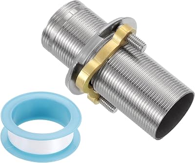sourcing map Faucet Extension Shank 3"x 1.25" Stainless Steel Pipe Nipple