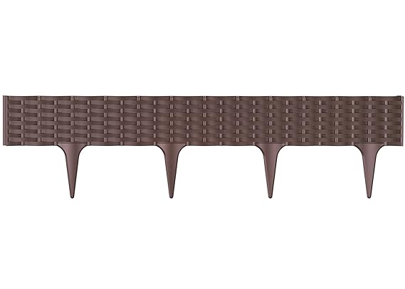 7,8m Gartenpalisade Rattan Rasenkante Beetumrandung Beeteinfassung Beetabgrenzung Farbe Braun Palisade Mähkante Beetzaun
