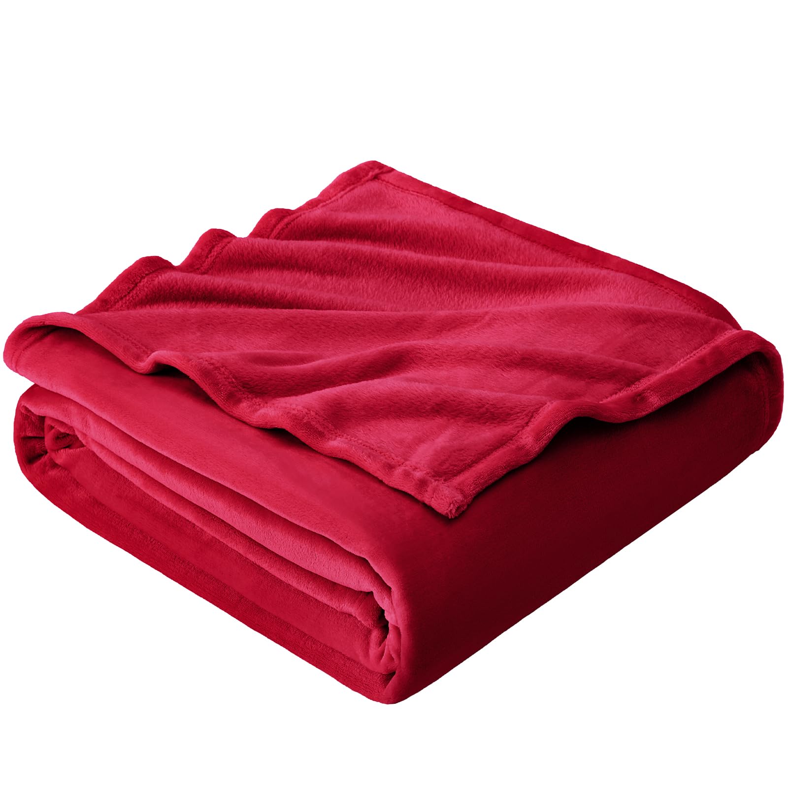 EHEYCIGA Fleece Blanket Extra Large Throws for Settees Fluffy Warm Soft Blanket for Bed Settees Armchairs, Fit All Season, Red, 270x230cm