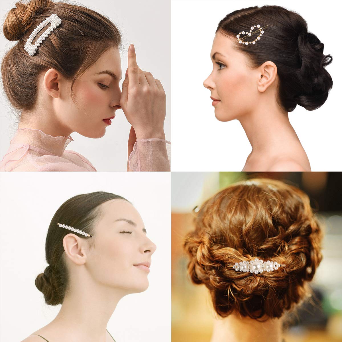 Pins 8pcs Fashion Sweet Artificial Pearl Alligator Clips Barrettes