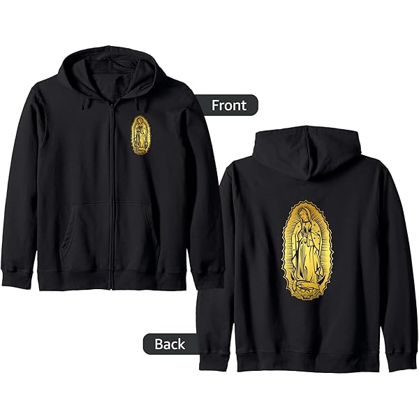 Amazon.com: Virgen de Guadalupe Zip Hoodie : Clothing, Shoes & Jewelry