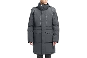 JAWERU Winter Coats For Men Winter Jackets Water Resistant Warm Thicken Parka Puffer Coat Long Down Jacket