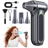 FAOGO Compressed Air Duster, 170,000 RPM Handheld Electric Air Duster with Brushless Motor, 4-Speed Cordless Rechargeable Air Blower for Keyboard, PC, Car, Electronics, Canned Air Alternative