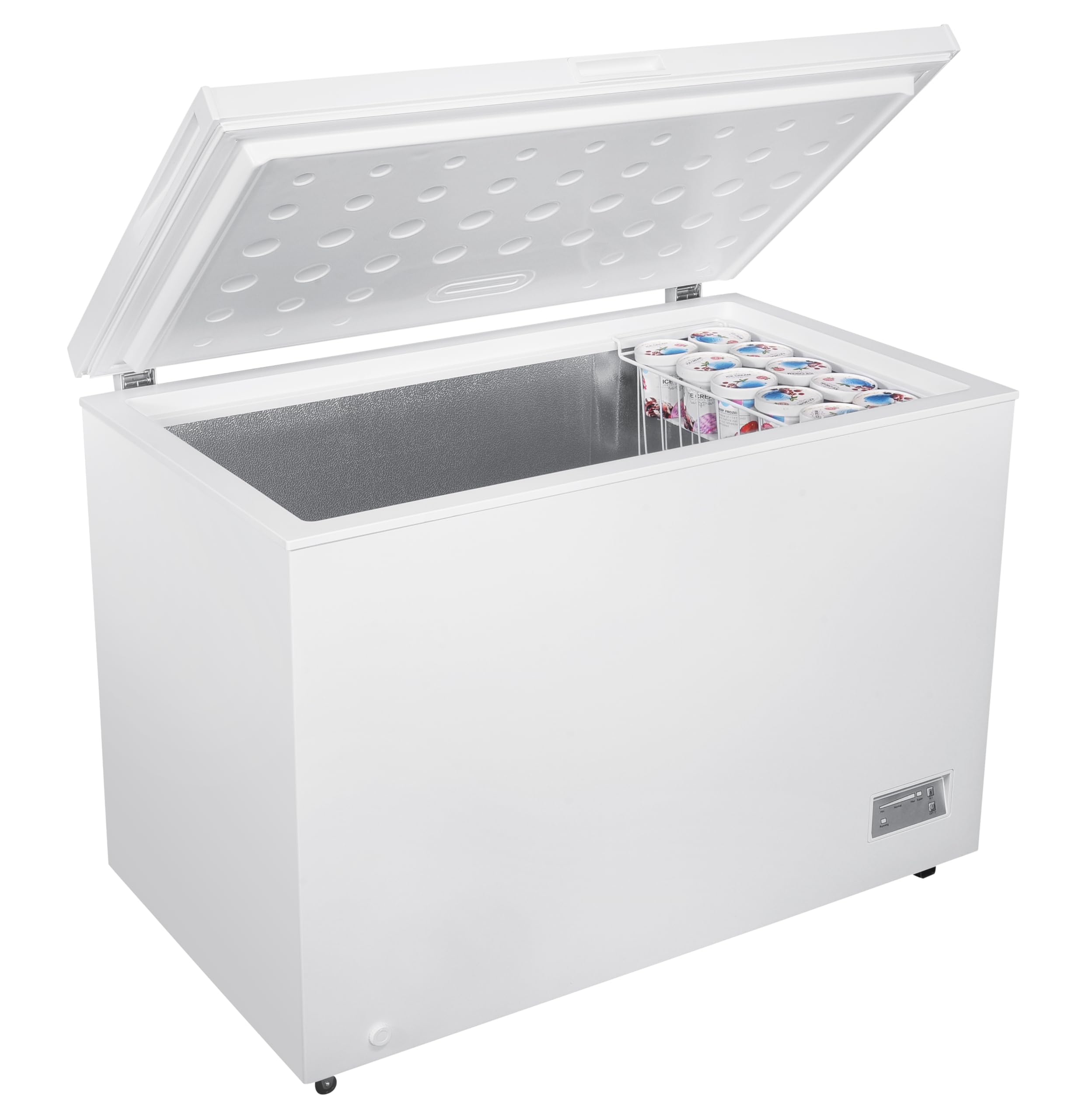 Beko CF316EWN Gefriertruhe, Kühltruhe, 308 l Nutzvolumen, 1 Gefriergutkorb, Temperaturalarm, Transportrollen, LED-Anzeigesystem, 40 db(A), in unbeheizten Räumen nutzbar, Weiß 4