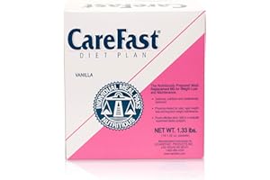 CAREFAST Diet Plan Meal Replacement - Vanilla - 14 single packet Servings Weight Loss Powder - 15g Protein - 3g Fiber - 24 Vitamins & Minerals Shake Smoothie - Physician approved since 1982