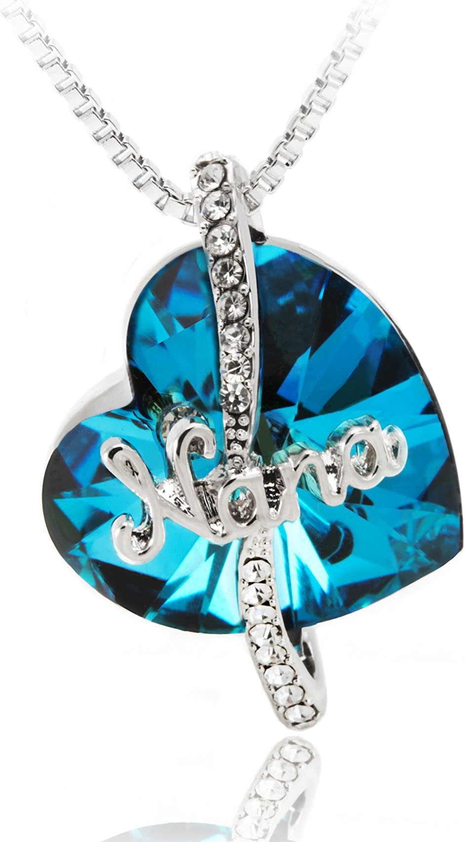 Foxy Lady Jewelry Show Your MOM and/or Your Nana How Much She is Loved! Heart Pendant Necklace (Made with Swarovski)