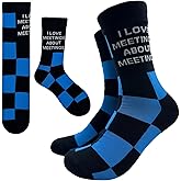 Cusrtyh Office Work Novelty Funny Breathable Printed Cotton Socks, Unisex Cozy Knitted Crew Socks With Humor Sarcastic Sayings, Gifts for Teens Friend Bestie Leader Colleague Boss Manger