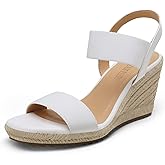 DREAM PAIRS Womens Open Toe Espadrilles Dressy Platform Sandals Slip on Elastic Ankle Strap Wedges Sandals