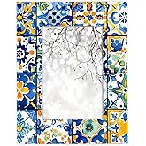 DXTKWL Troditional Spanish Tile Pattern 4x6 Picture Frame, Display Photos 3.5x5.5 without Mat, Elegant Picture Frames Collage Wall Home Gallery Decor