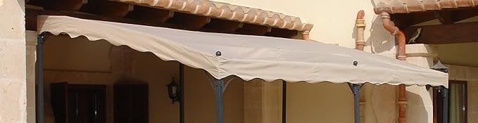 GRASEKAMP Qualität seit 1972 Ersatzdach Anbau Pergola 6 Standbeine Ersatzplane Ersatzbezug Beige