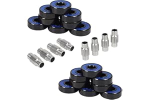 BULLSEYE BEARINGS Hockey Bearings ABEC 9, 7, 5 Inline Roller Speed Package 16 Bearings and 8 Spacers Kit (ABEC 7 - Blue)