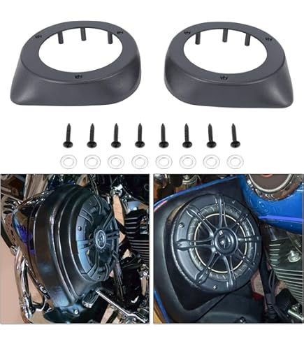 Chrome 3D Rear Speaker Trim Grill Cover – Fits 96–14 Harley Electra Glide, Easy Adhesive Mount