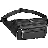 Waist Pack Bag Fanny Pack for Men&Women Hip Bum Bag with Adjustable Strap for Outdoors Workout Traveling Casual Running Hiking Cycling (Black-1)