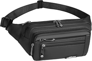AFRETER Waist Pack Bag Fanny Pack for Men&Women Hip Bum Bag with Adjustable Strap for Outdoors Workout Traveling Casual Running Hiking Cycling (Black-1)