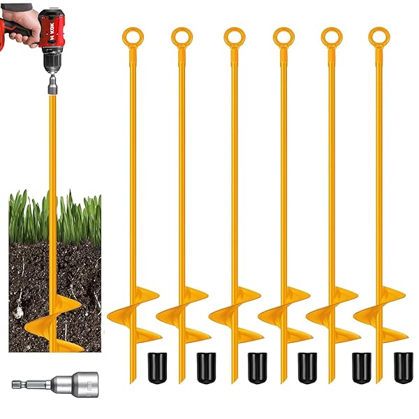 DOKOLES 6 PACK GROUND ANCHORS KIT 18”,HEAVY DUTY...