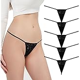 GAREDOB High Waisted Thongs Lace Full Coverage Soft Tangas Tropical Plants Lace Thongs Comfortable Sexy Underwear