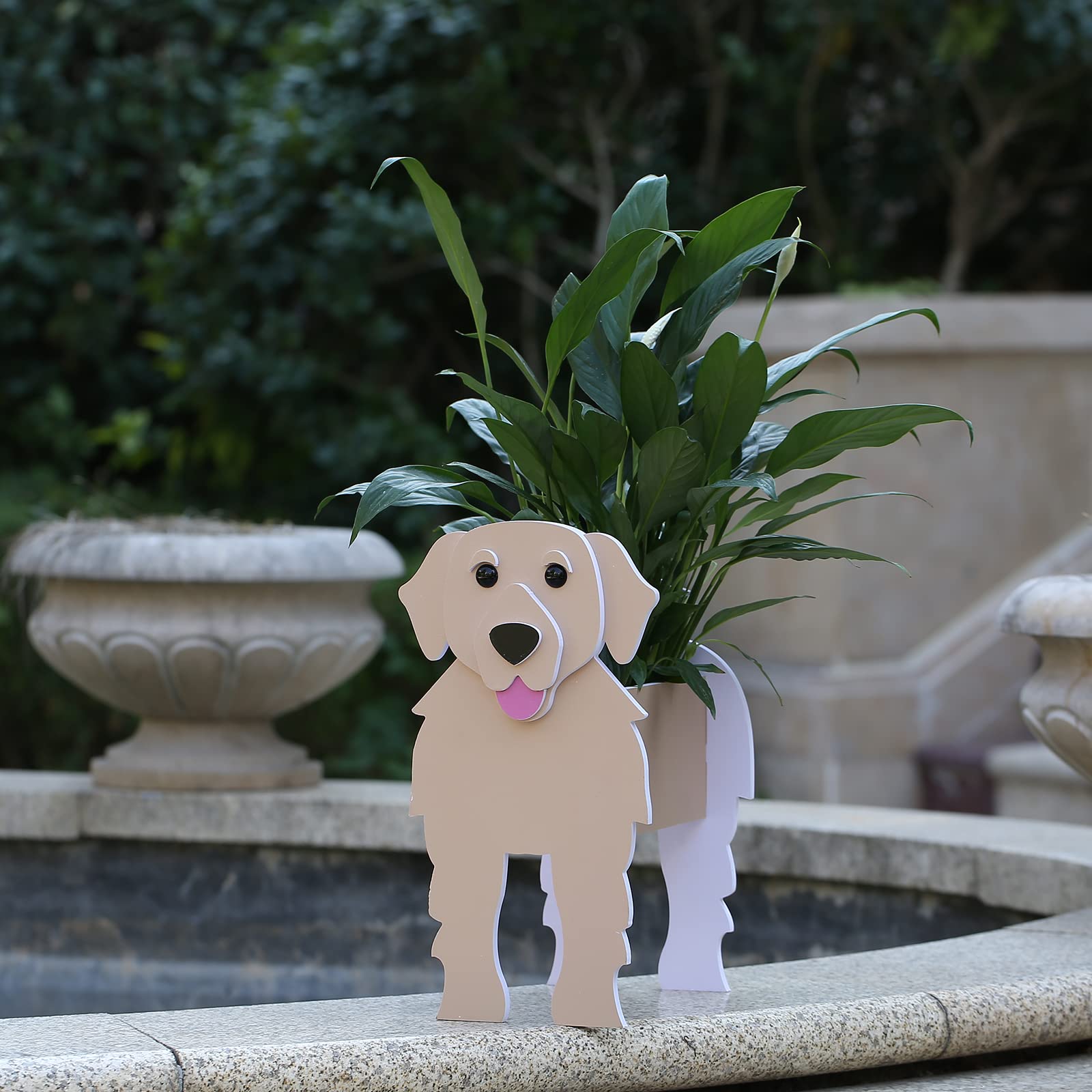 Gochoi Small Golden Retriever Gifts Dog Planter,PVC Animal Plant Pots Outdoor Indoor Garden Planters for Succulent,Cute Rectangular Plant Flower Pots Decor S Golden Retriever