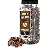 Soeos Organic Whole Star Anise 4 oz (114g), Whole Anise, USDA &amp; Kosher Certified, Non-GMO Verified, Great for Beverages, Cooking, Baking