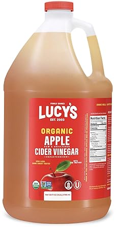 Amazon Com Lucy S Family Owned Usda Organic Nongmo Raw Apple Cider Vinegar Unfiltered Unpasteurized With The Mother Gallon Grocery Gourmet Food