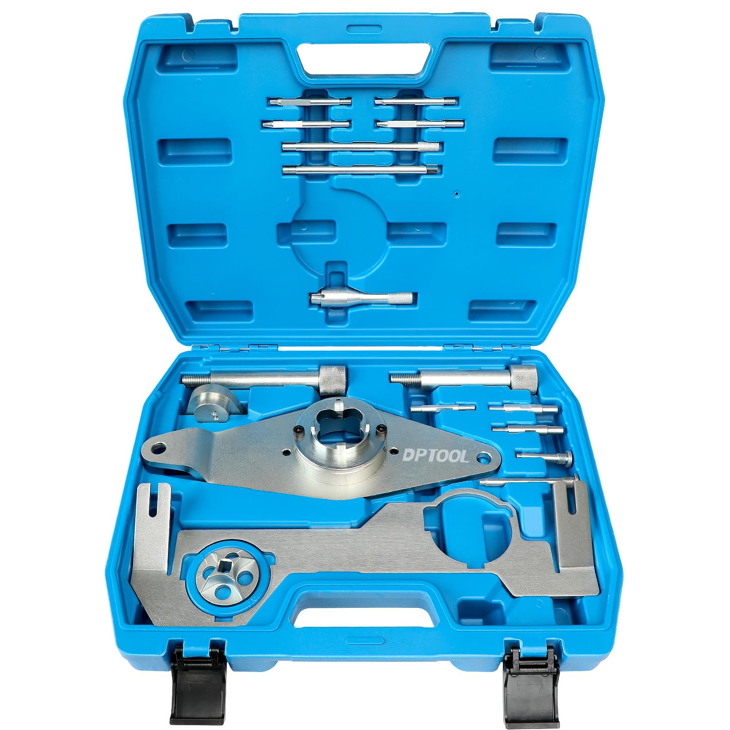 Photo 1 of DPTOOL VCT Camshaft Crankshaft Locking Timing Tool Set for Land Rover 3.0T PT306 I6 Gasoline Inline 6-Cylinder Engine CVVL Piston Compression Reset Tool 303-1639 303-1656 303-1657 303-1658 303-1659