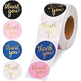 800Pcs Thank You Stickers 1.5", 4-Color Thank You Stickers Roll, Thank You for Small Business Adhesive Sticker Labels, Round Stickers for Business, Birthdays, Weddings, Giveaways, Party