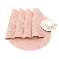 SHACOS Round Braided Placemats Set of 4 Washable