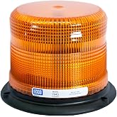 ECCO 7945A LED Beacon 6.5 Inch Amber Warning Light High-Intensity LED Strobe, 3 Bolt Mount, 12-48V, 11 Flash Patterns, Industrial Vehicle Applications Tractor Forklift Excavator, 5 Yr Warranty