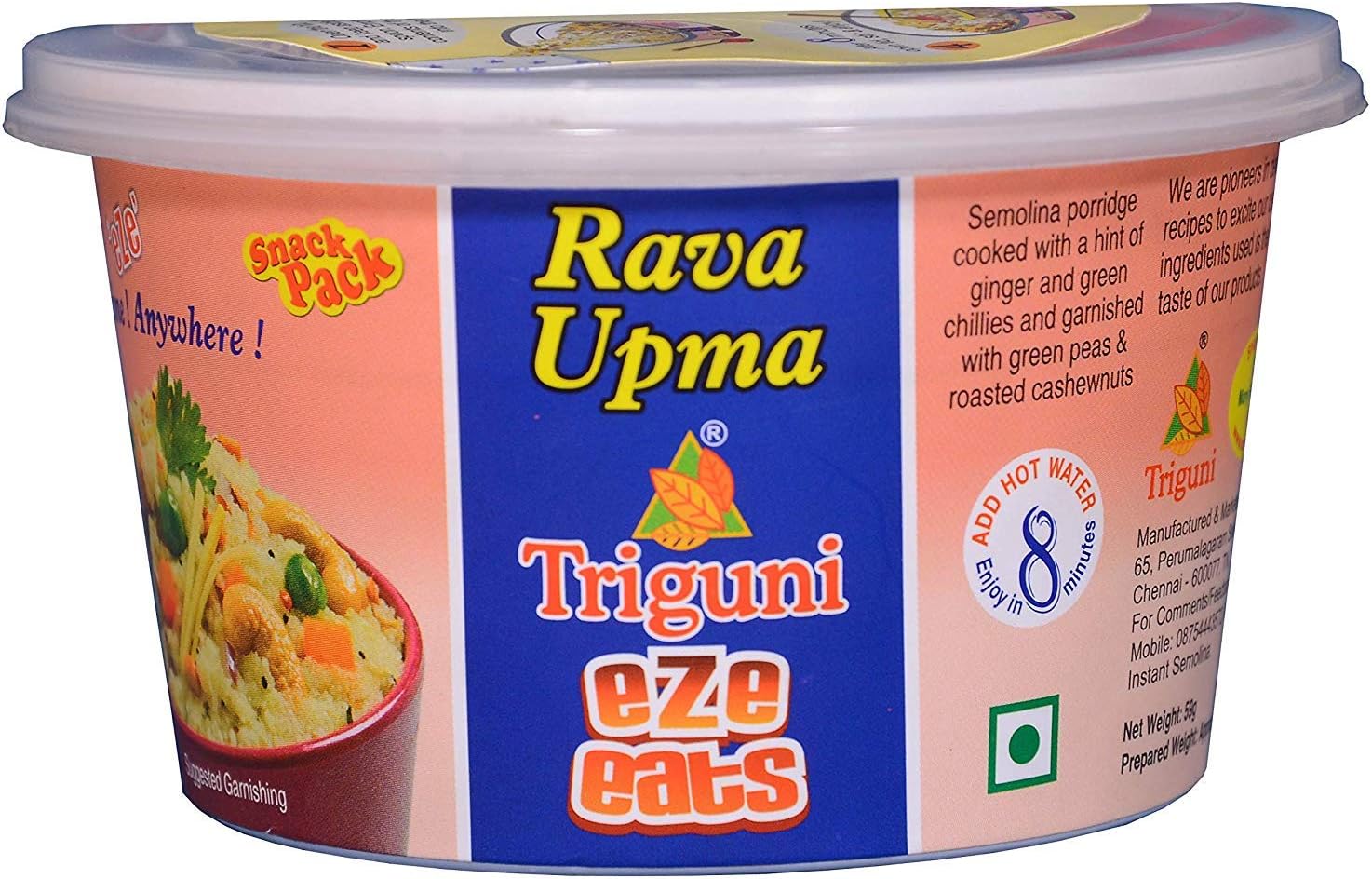 Triguni Eze Eats Rava Upma Snack Pack