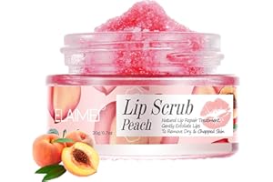 ARCHIDATE Lip Exfoliator Scrub, Lip Exfoliator Scrub and Moisturizer, Sugar Lip Scrub for Dry Cracked Lips, Gently Exloliate, Exfoliating Lip Scrub For Lip Repair, Nourish Lips (Peach)