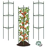 TOCCYARD 3 Pack Tomato Cages for Garden Plant Support, Up to 48Inch Tomato Trellis Assembled Garden Stakes, Plant Trellis wit