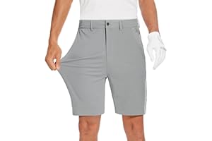 JWM Mens 7"/9" Stretch Golf Shorts - Lightweight Hybrid Casual Dress Work Flat Front Shorts with 5 Pockets Quick Dry UPF50