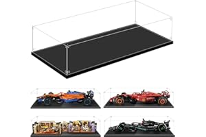 LILIKAKA Display Case for Lego 42206 Oracle Red Bull Racing RB20 F1, 42207 Ferrari SF-24 F1, 10292 Friends Apartments, 42141 McLaren F1 or 42171 Mercedes-AMG F1 W14 E, 27.5x13.8x5.9inch (70x35x15cm)