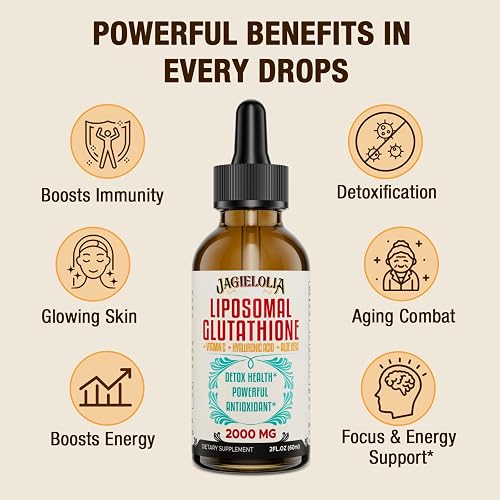 liposomal glutathione 2000 mg Liposomal Glutathione Liquid 2000MG – Antioxidant Detox Supplement for  Women & Men, Aging Defense, Liver Function &