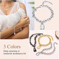 FindChic Chunky Bracelets for Women, with Padlock