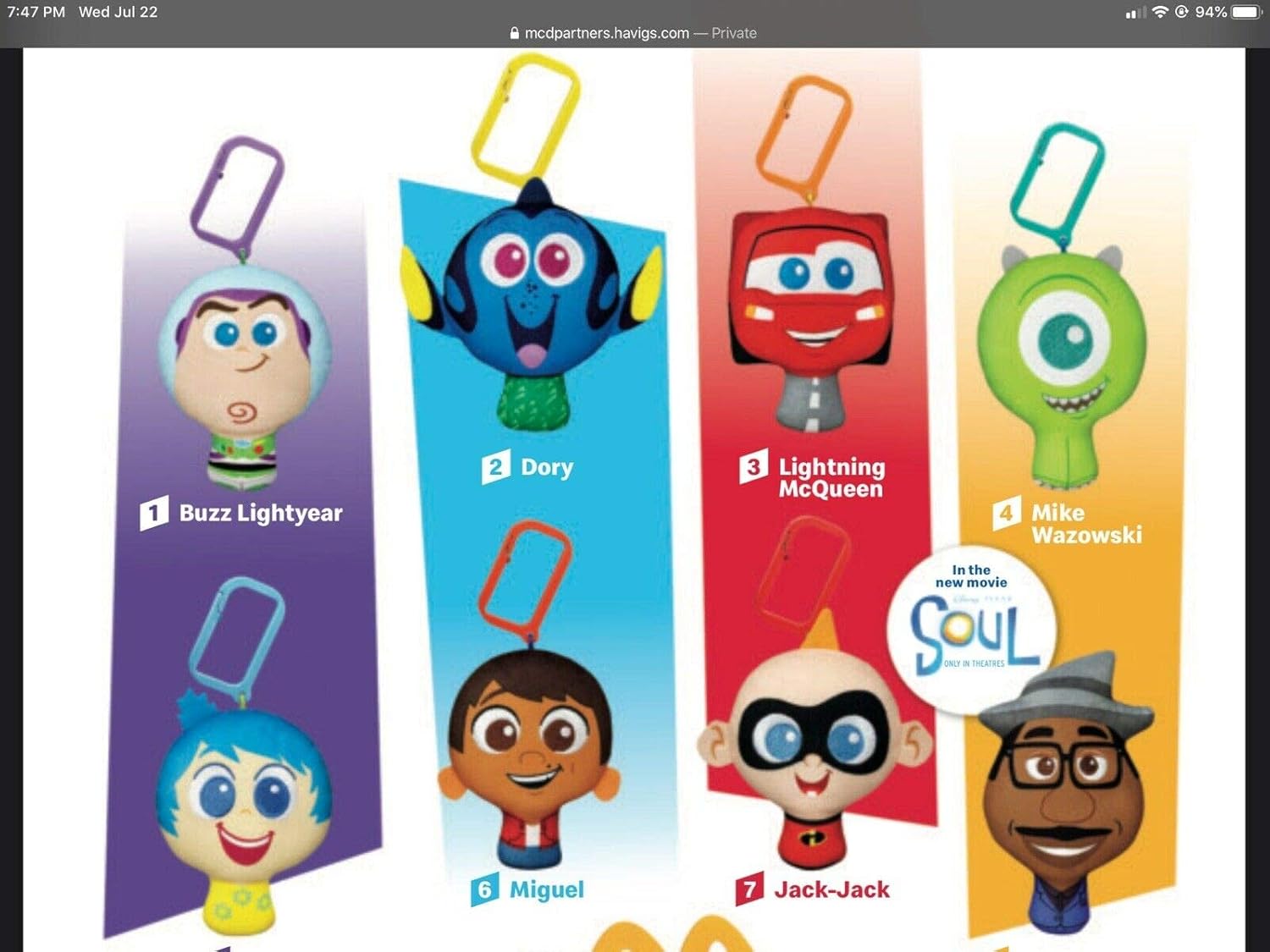 Amazon Com Mcdonalds Pixar Celebration Complete Set Of 8