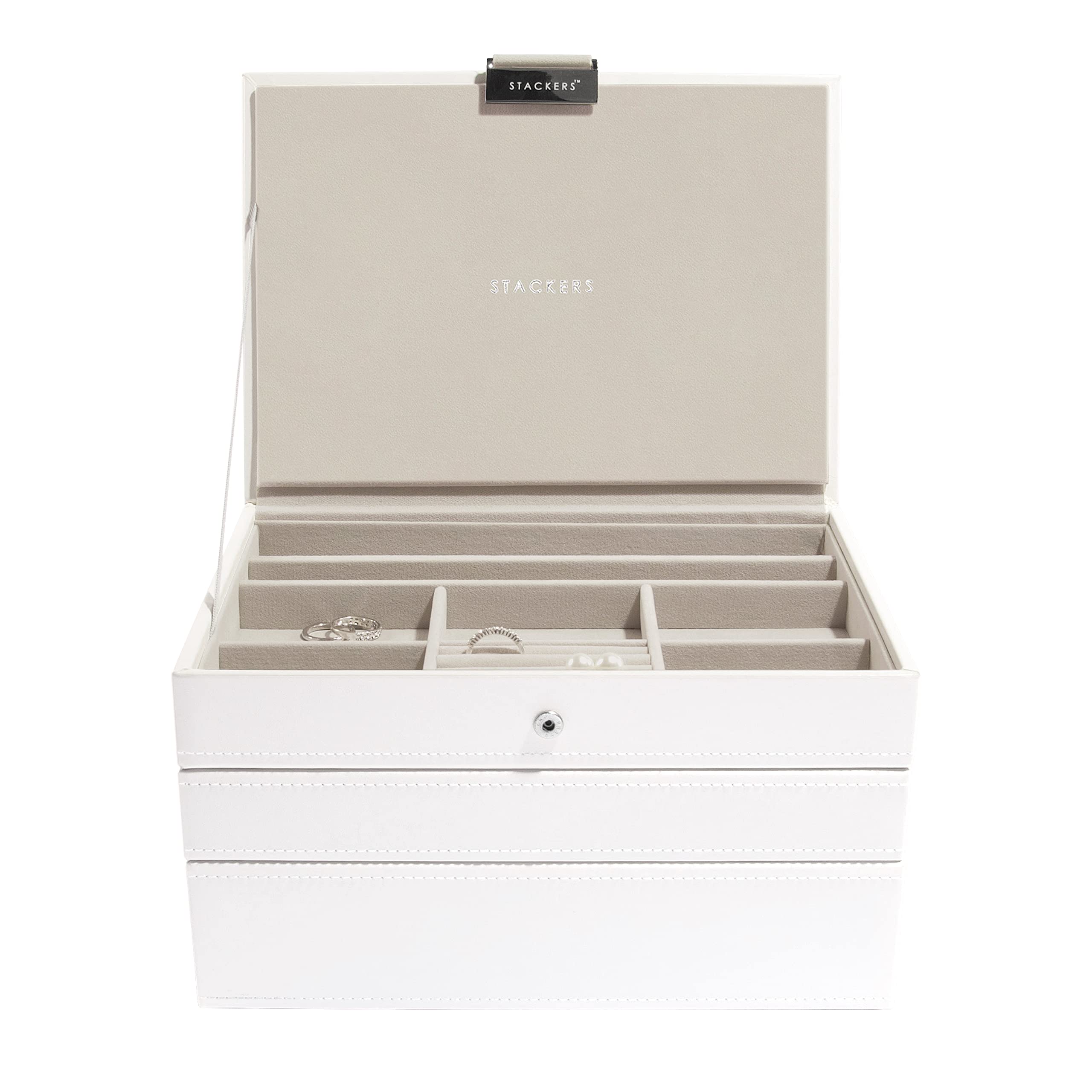 Stackers White Classic Medium Jewellery Box, Set of 3 — image 1