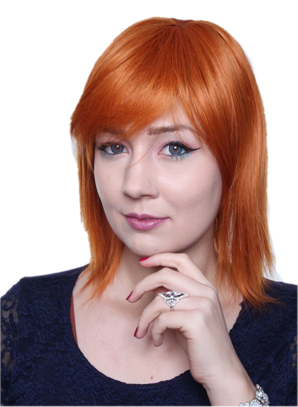 Cosplayland C352-40cm One Piece Nami Red Orange Theater Wig โ image 1