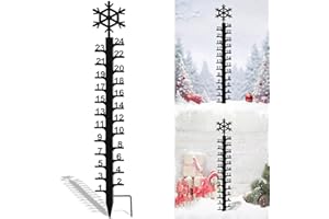 ASENRON 24 inch Snow Gauge Outdoor, Upgraded Iron Art Snow Measuring Gauge, Winter Snow Measuring Stick, Xmas Snow Depth Measure Rod for Yard, Lawn and Garden, Christmas Snow Ruler, Easy to Read