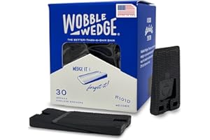 Wobble Wedges Rigid Plastic Shims, 30 Pack - MADE IN USA - Multi-Purpose Shim Wedges for Home Improvement & Work - Plastic Wedge, Table Shims, Toilet Shims, Furniture Levelers, & Leveling Feet - Black