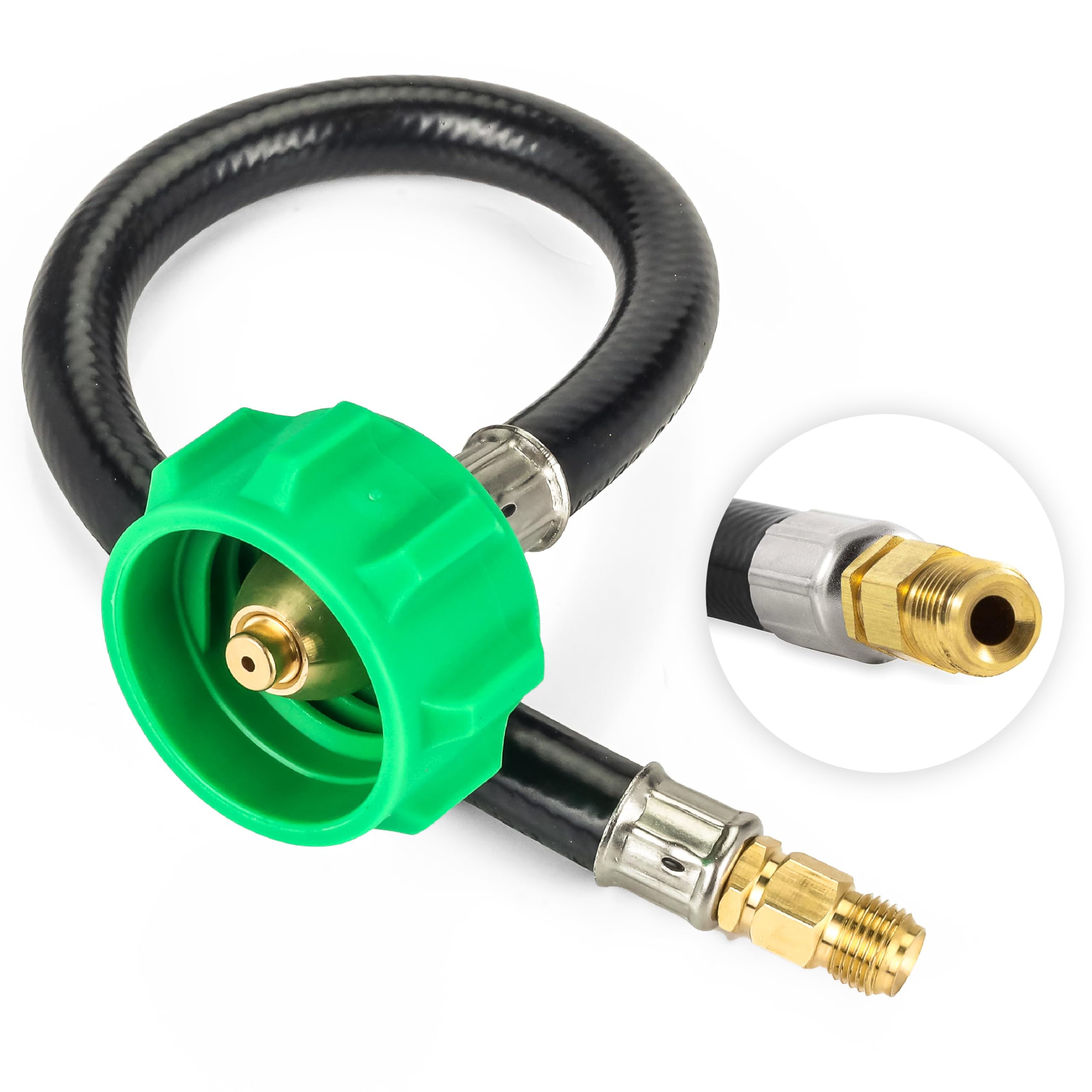 Photo 1 of [1/4" Inverted Male Flare] BlueStars 12" inch Pigtail Propane Hose Connector, Connects QCC1 with Acme Nut - For 2-Stage Auto Changeover Regulator, Connects Propane Cylinder to RV Van Trailer Tank