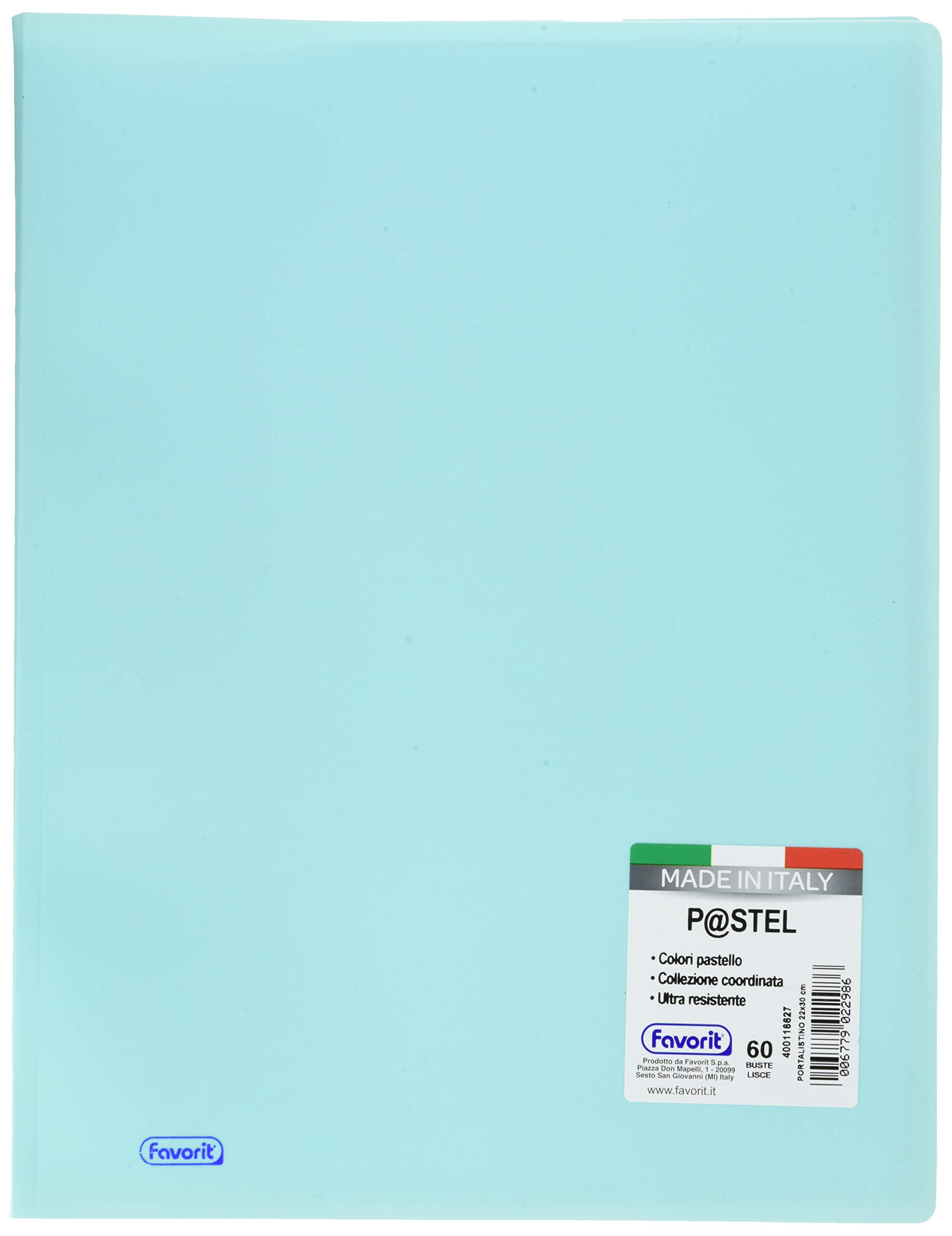 Favorit P@STEL 400116626 Display Book with 60 Smooth Envelopes Interior Format 22 x 30 cm Light Blue