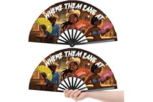 Colorato 2Pack Where Them Fans At Clack Fan, Line Dance Popping Fan, Boots On The Ground, Large Festival Hand Folding Fans, 26In