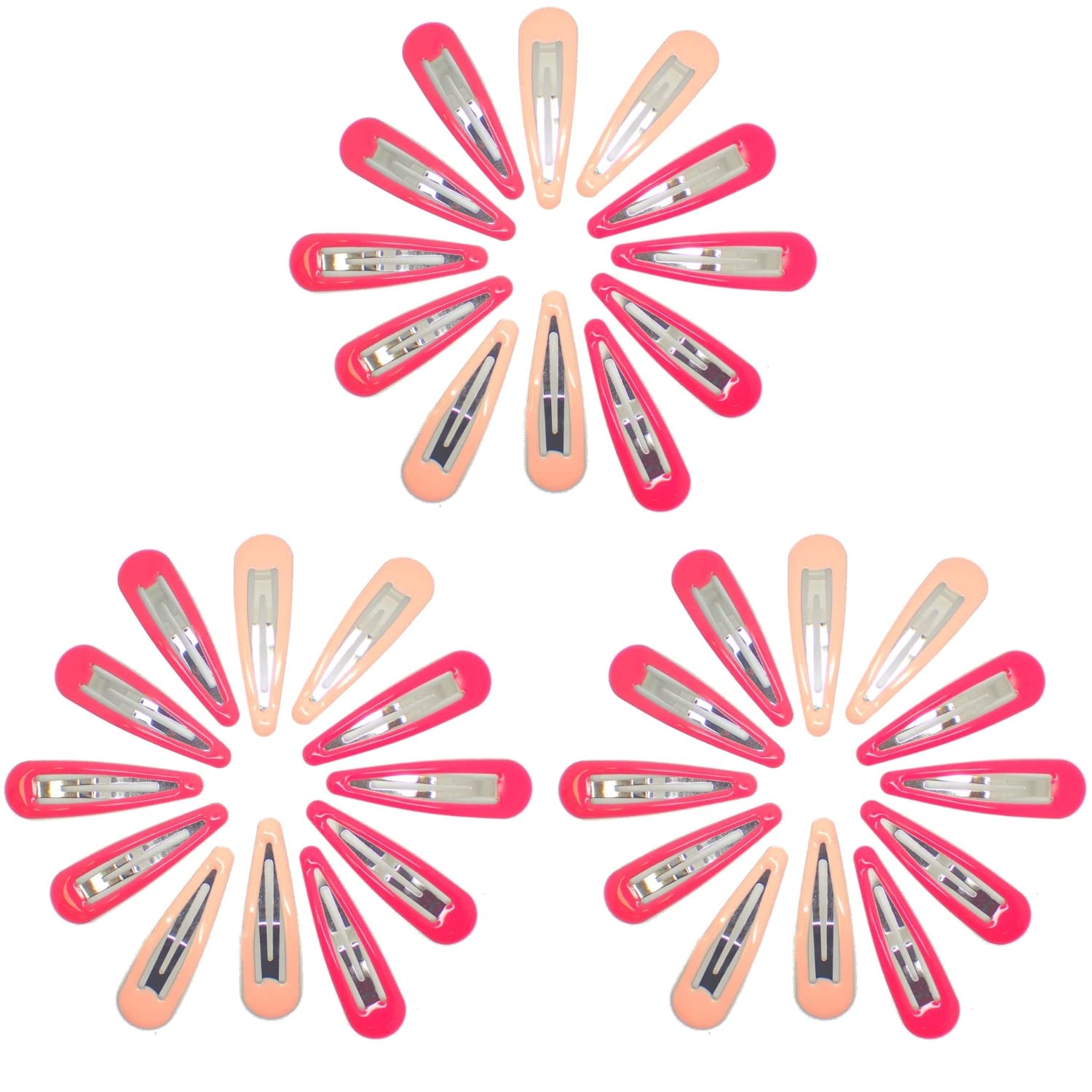 Topkids Accessories 36pc Snap Clips 5cm / 2" Hair Clip Hair Snap Clips Hair Pins Snap Hair Clips Hair Ties Snap Hair Clips Hair Accessories for Women & Hair Accessories for Girls (Pink Tones)