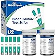 Easy@Home Blood Glucose Test Strips for Diabetes: for Use with Blood Sugar Monitor - Self Glucose Testing - 100 Diabetic Test Strips EBG-100SL-STRIP