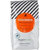 Amazon Fresh Colombia Whole Bean Coffee, Medium Roast, 12 Ounce (Pack of 3)
