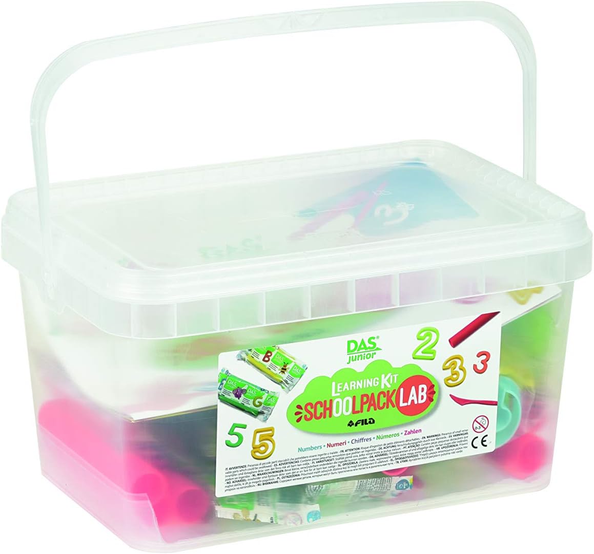 DAS Junior Schoolpack Lab Air-Hardening Modelling Clay Numbers, Accessories, Guides and Set, For Schools and Art Classes
