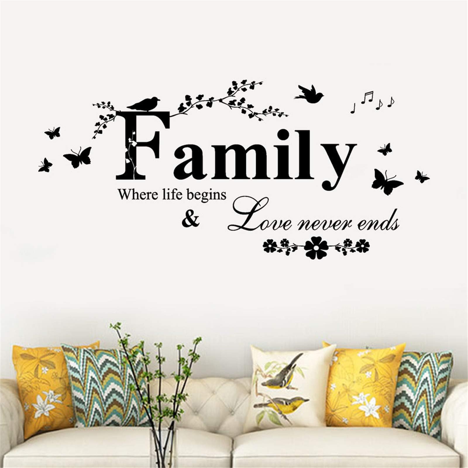 BOOBODA Removable Words Art Vinyl Mural Home Room Decor Wall Stickers Family Decal
